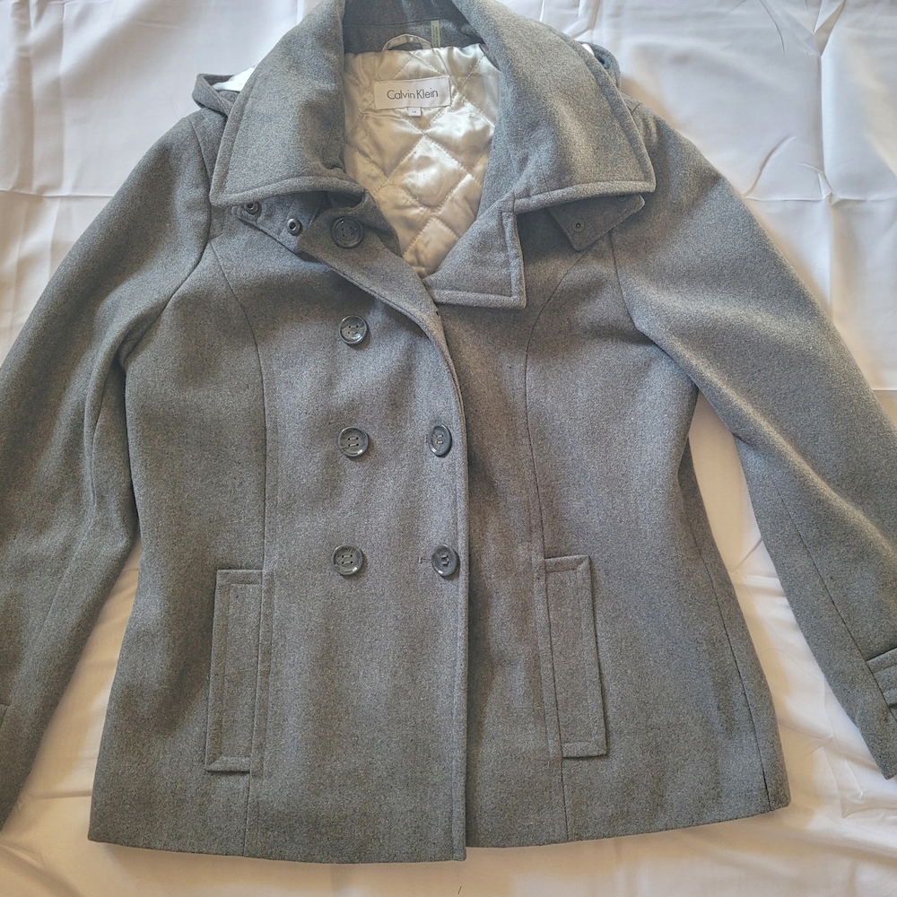 Calvin Klein Sophisticated Women's Gray Peacoat